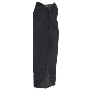 NEW Oh Polly 90s Knot Front Ruched Maxi Skirt Black Glitter Knit Clean Girl Y2k